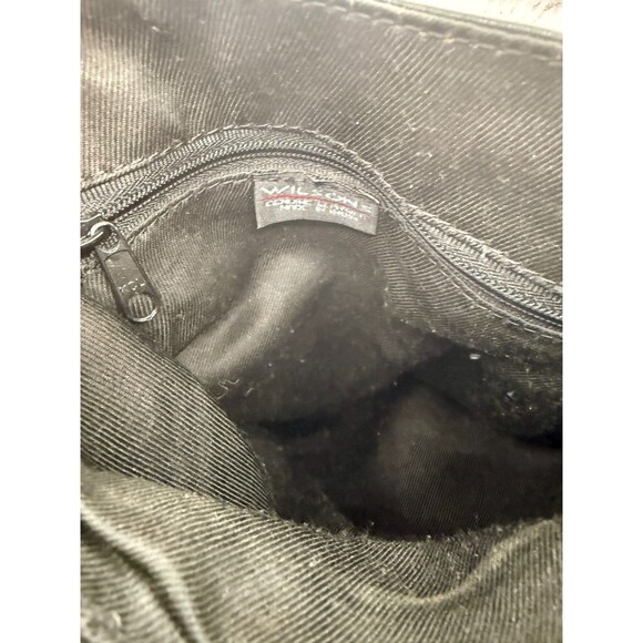 Vintage Wilsons Genuine Leather Black Shoulder Bag 90's EXCELLENT - Picture 6 of 16